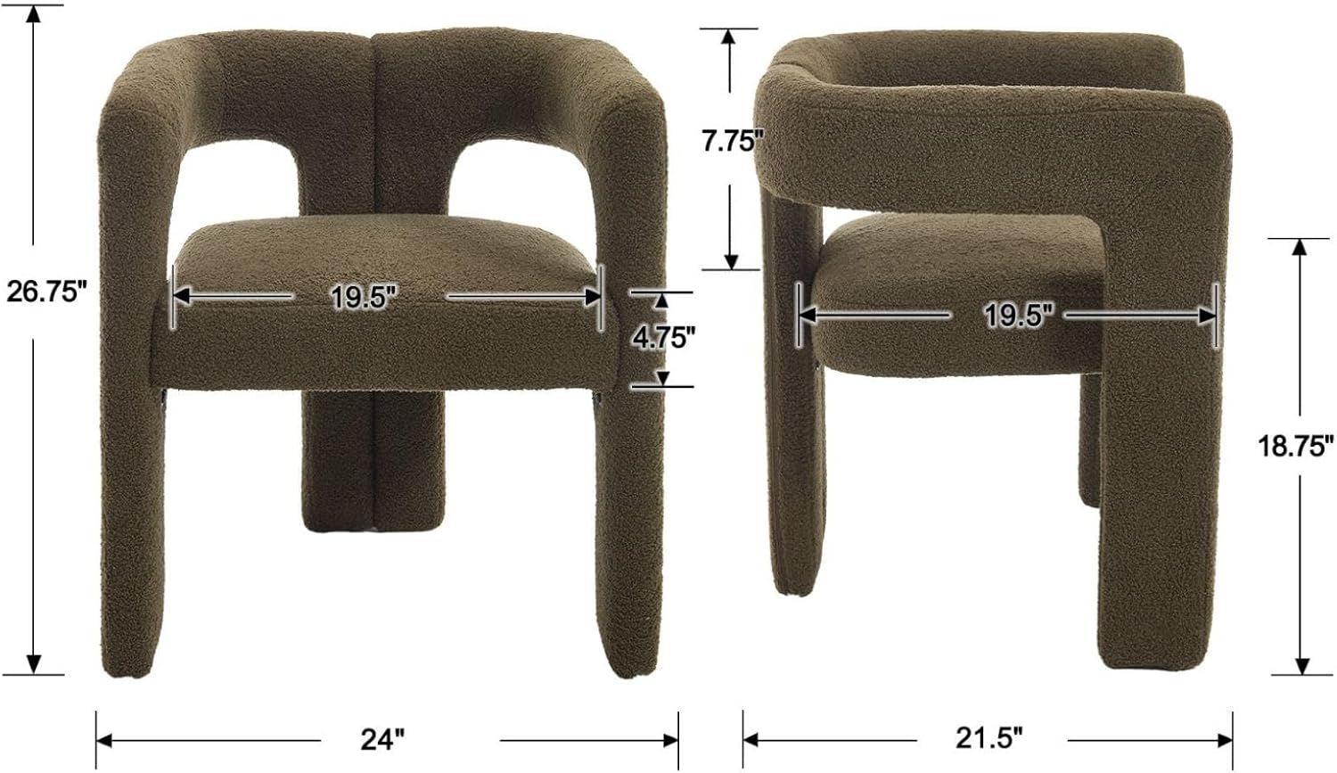 Hollow-Back Barrel Dining Chairs, Set of 6 - Image 2