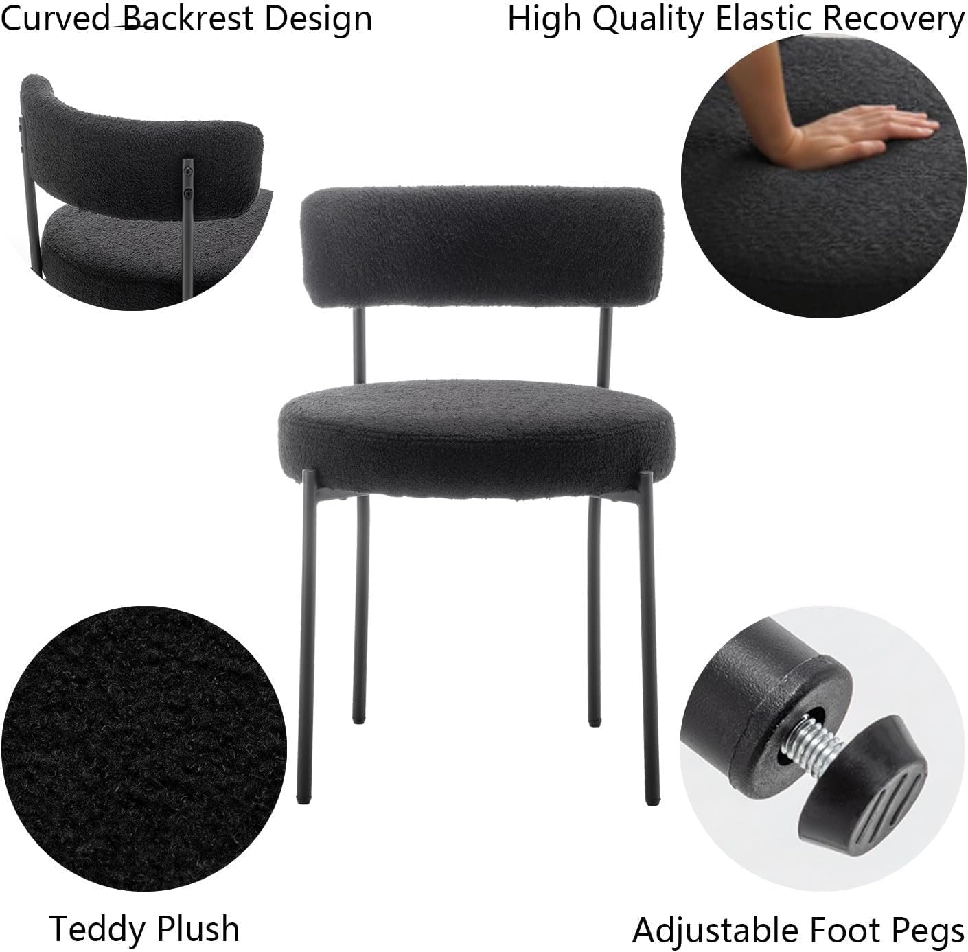 Round-Cushion Dining Chairs, Set of 4 - Image 5