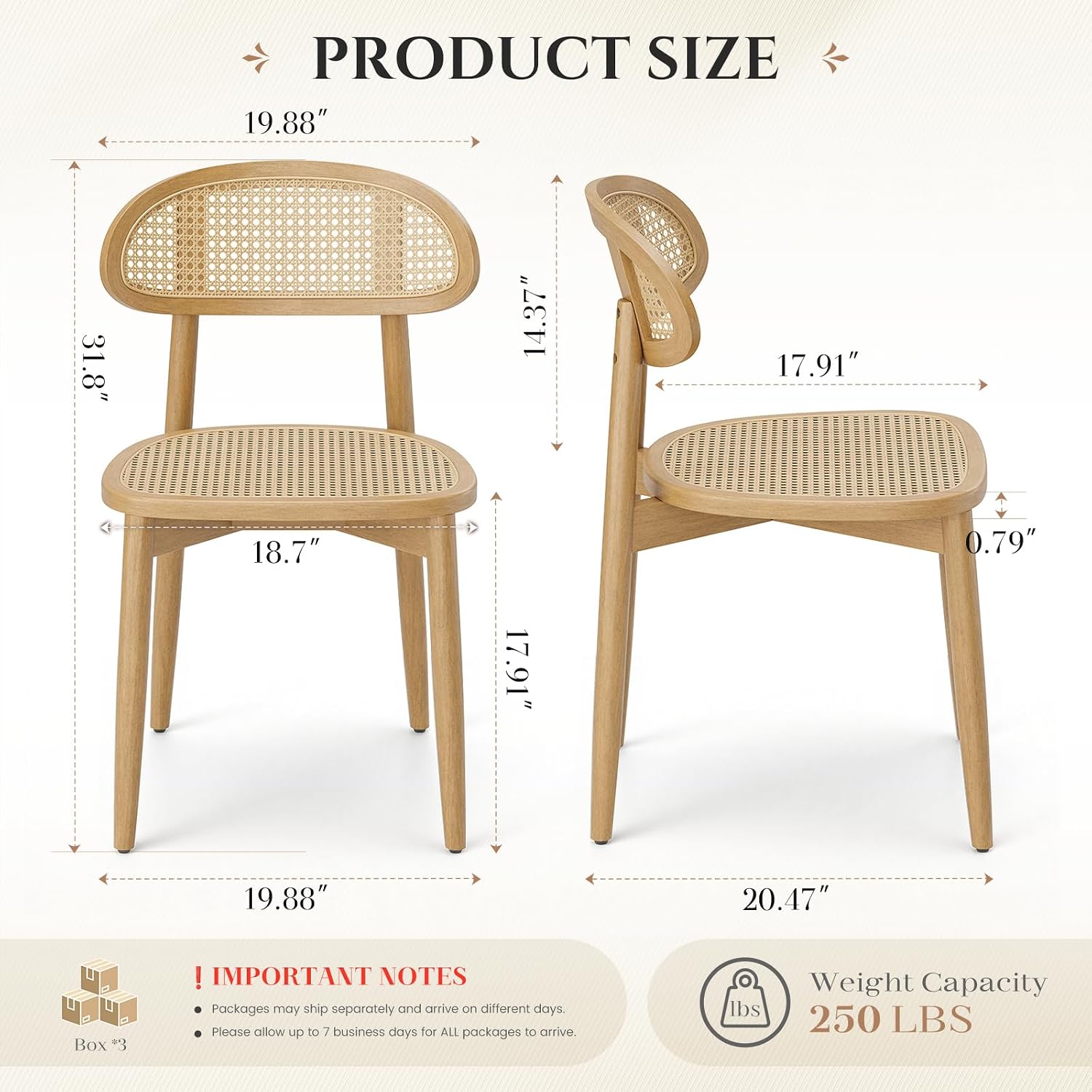 Rattan-Back Dining Chairs, Set of 6 - Image 2