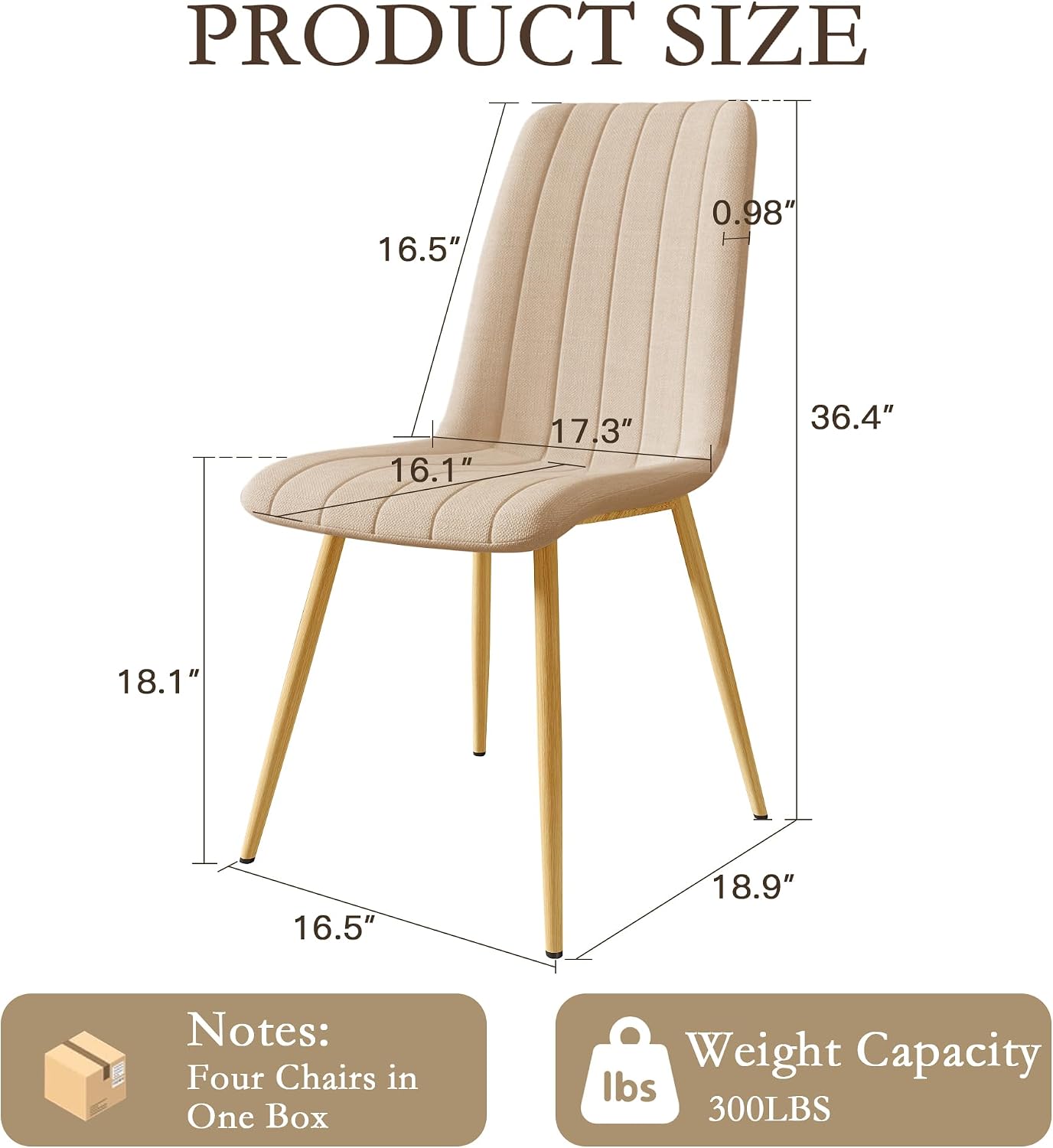Channel-Back Dining Chairs, Set of 4 - Image 2