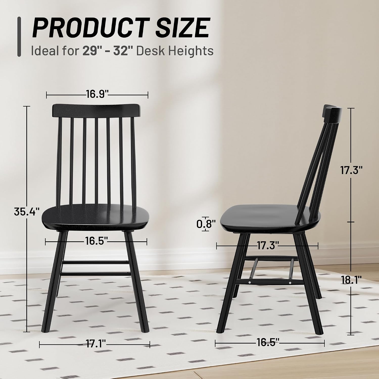 Windsor Spindle-Back Dining Chairs, Set of 4 - Image 2