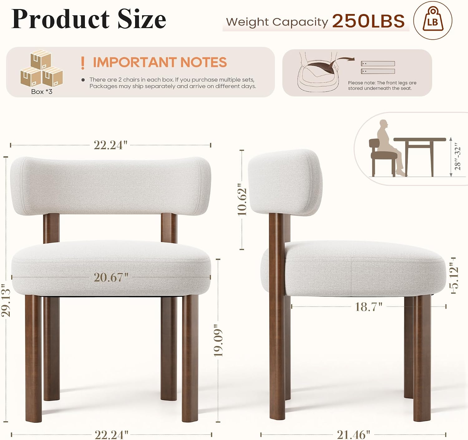 Contoured Dining Chairs, Set of 6 - Image 2