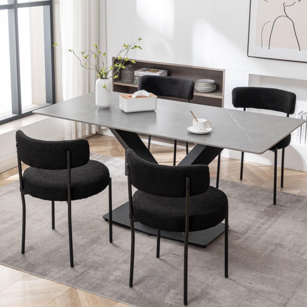 Round-Cushion Dining Chairs, Set of 4