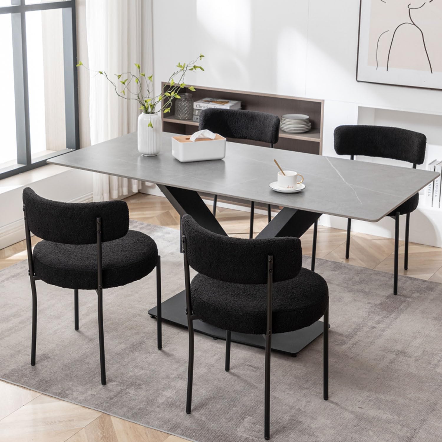 Round-Cushion Dining Chairs, Set of 4