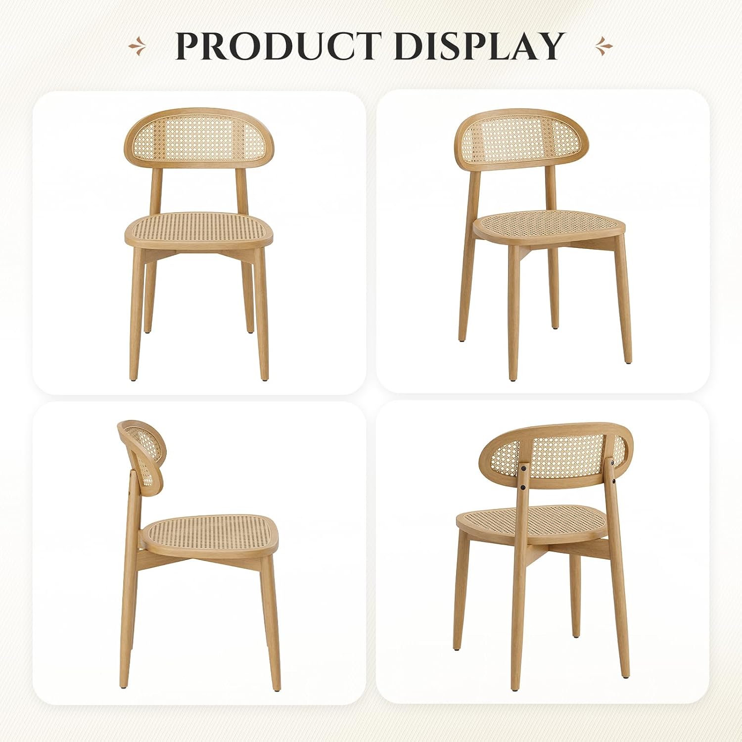 Rattan-Back Dining Chairs, Set of 6 - Image 7
