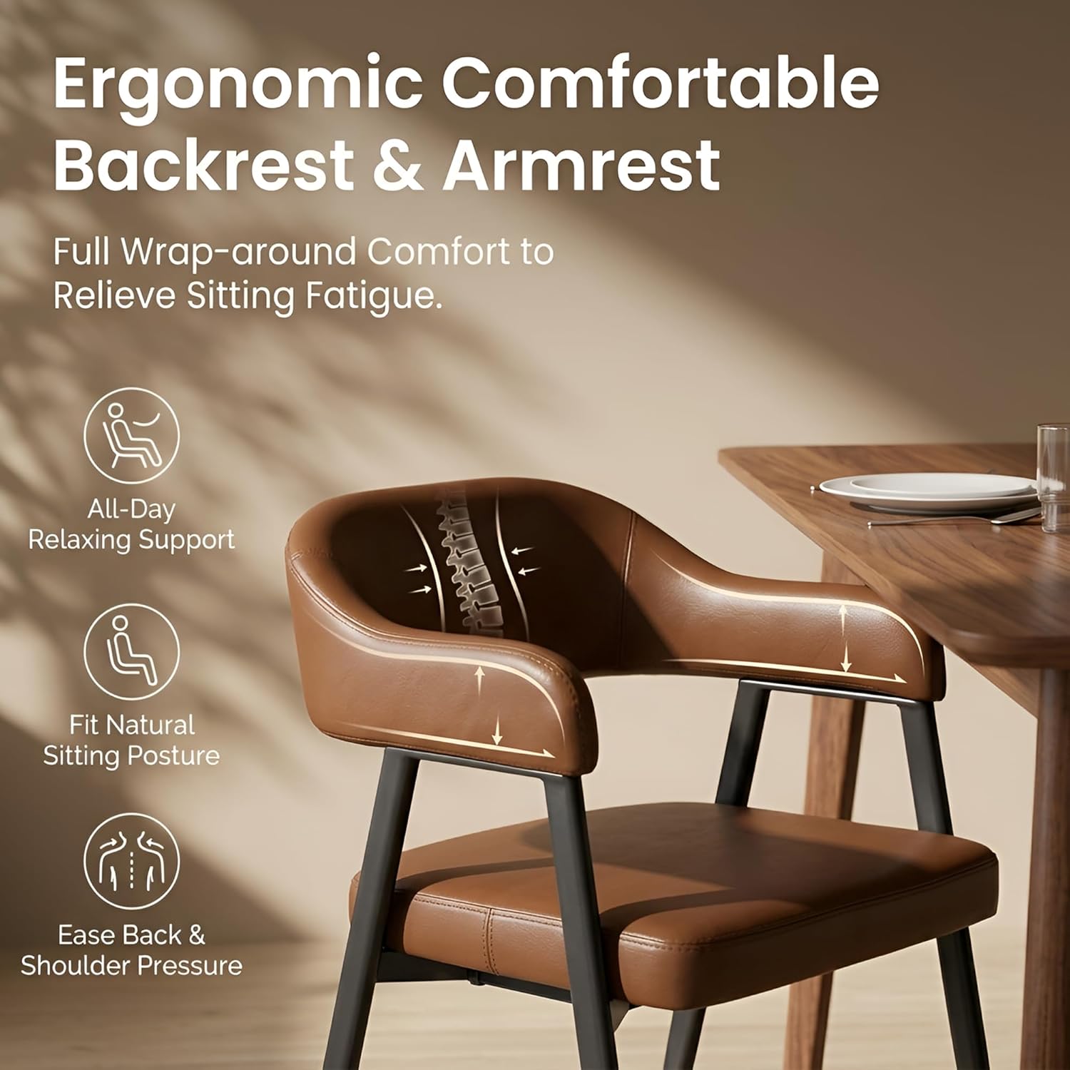 Faux Leather Barrel Dining Armchairs, Set of 6 - Image 5