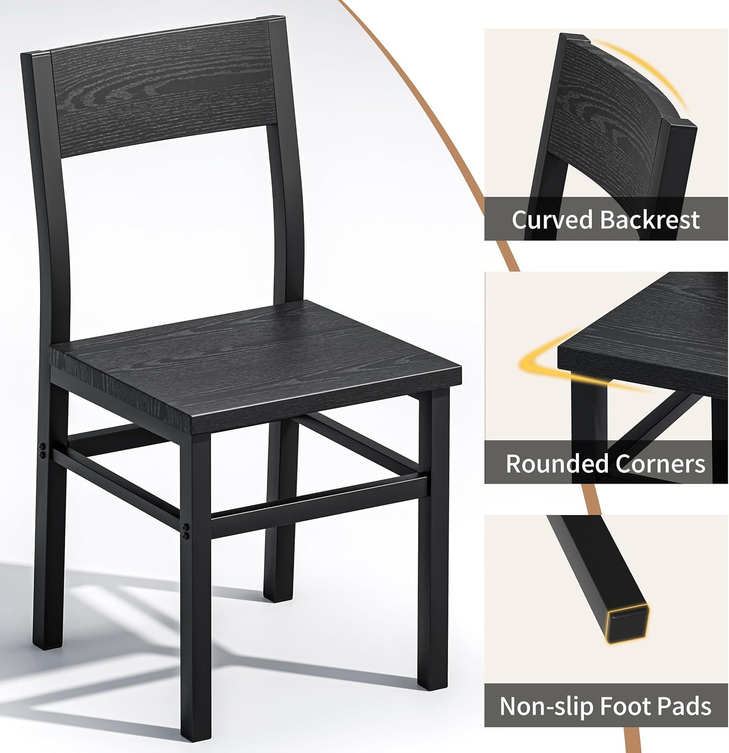 Metal-Frame Dining Chairs, Set of 4 - Image 5