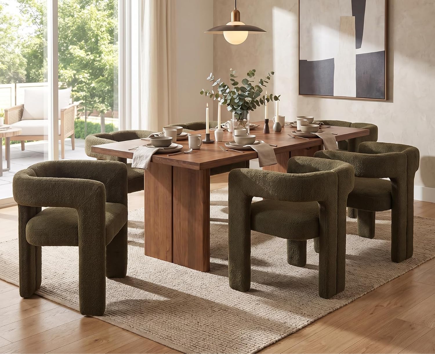 Hollow-Back Barrel Dining Chairs, Set of 6