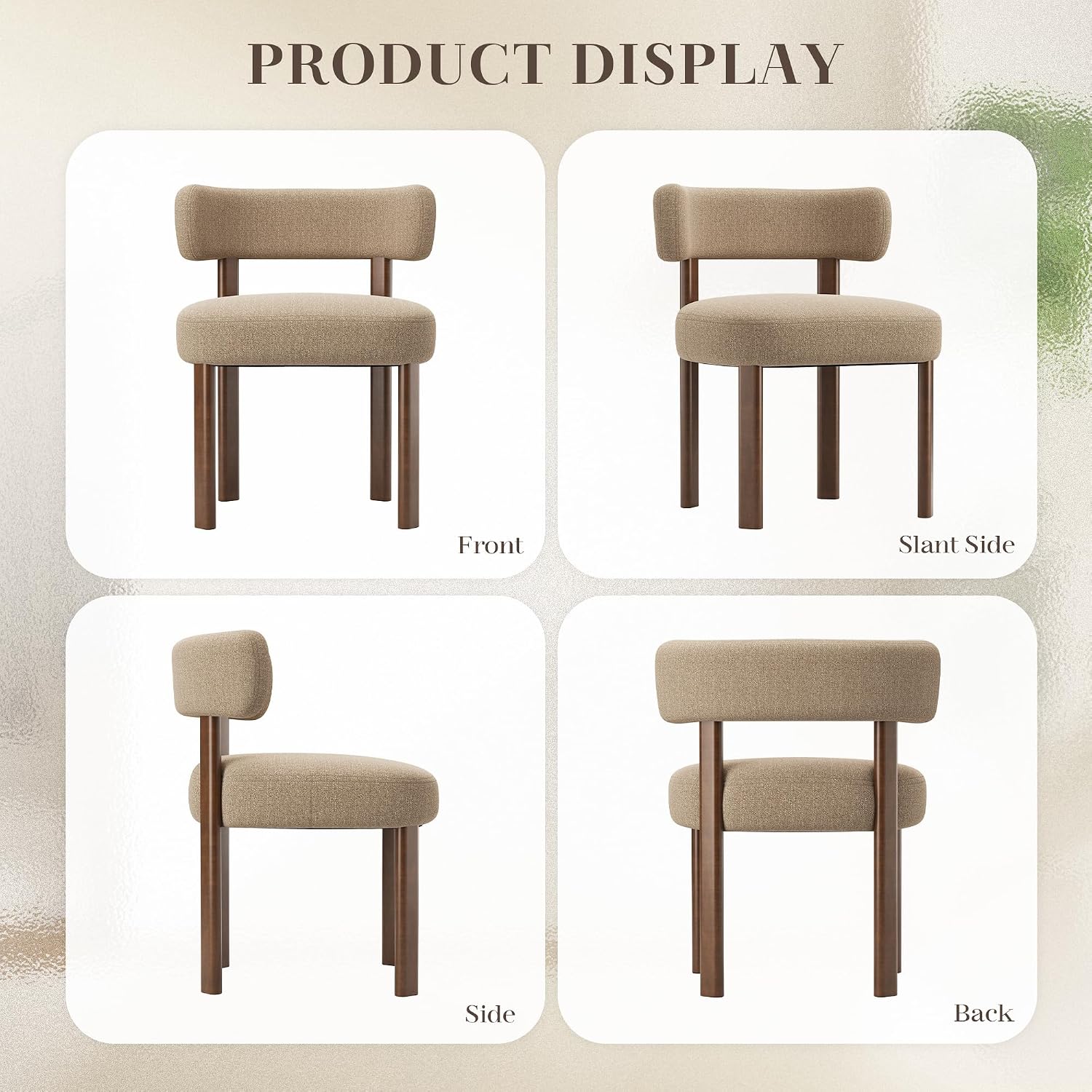 Contoured Wooden Dining Chairs, Set of 4 - Image 8