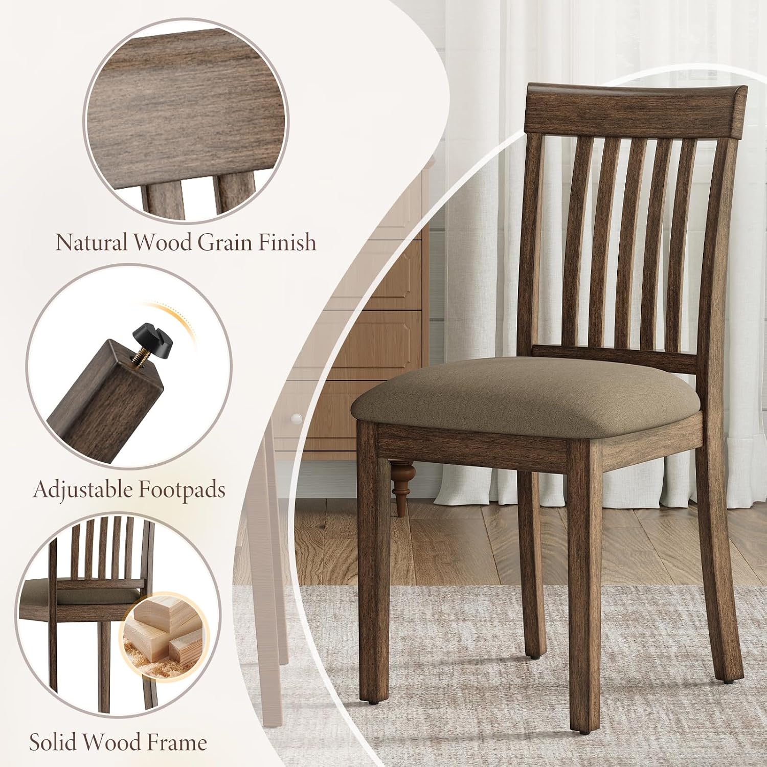Slat-Back Dining Chairs, Set of 4 - Image 3