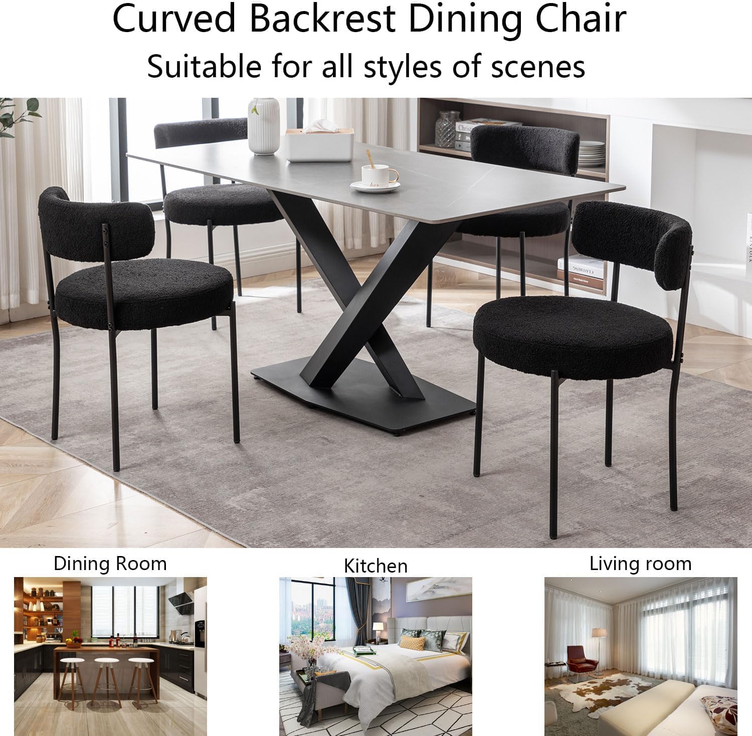 Round-Cushion Dining Chairs, Set of 4 - Image 6