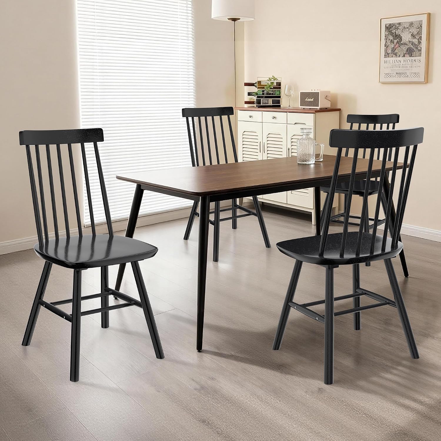 Windsor Spindle-Back Dining Chairs, Set of 4