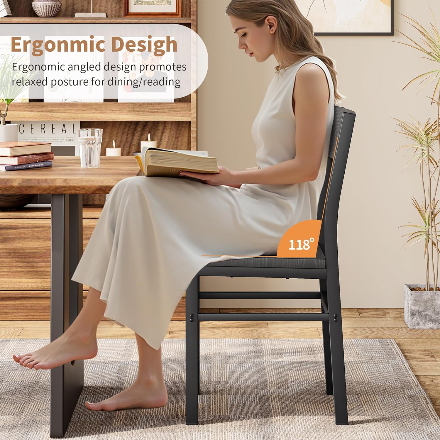 Metal-Frame Dining Chairs, Set of 4 - Image 4