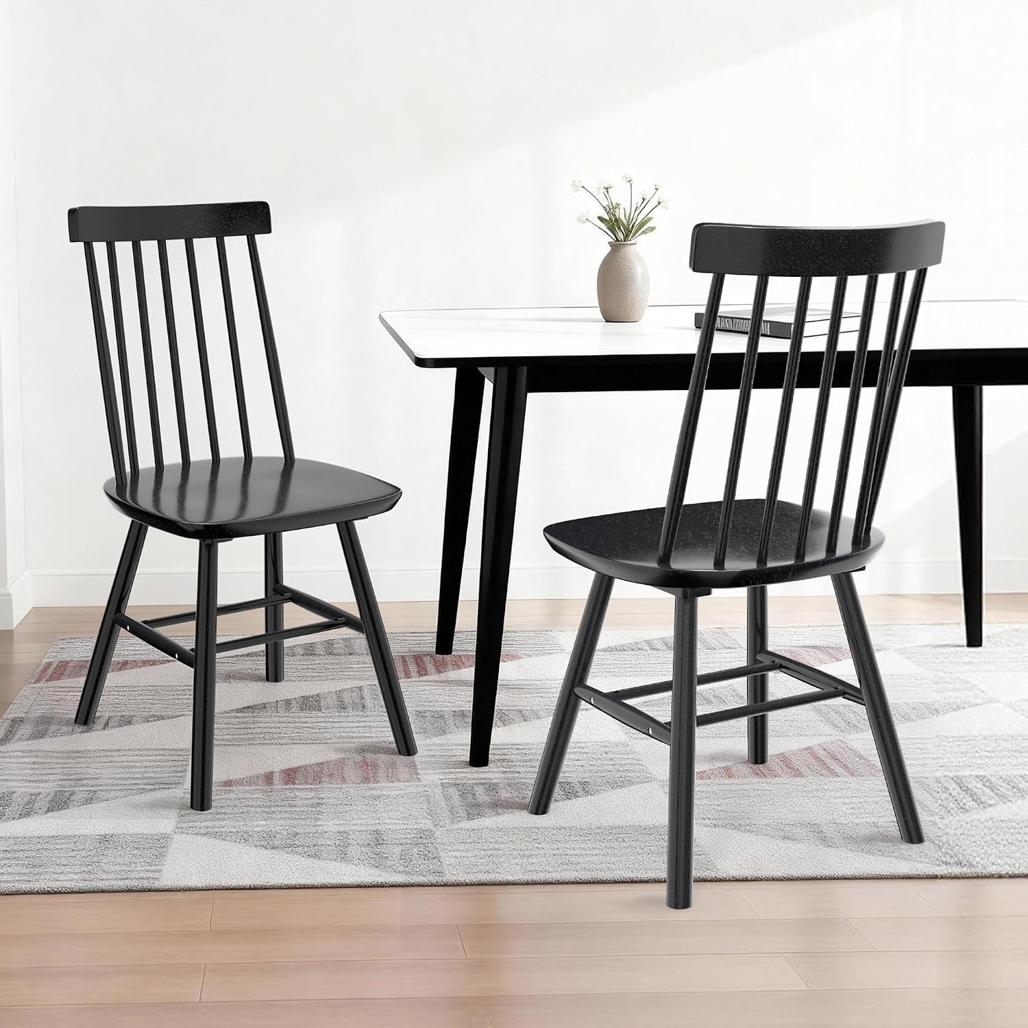 Windsor Spindle-Back Dining Chairs, Set of 4 - Image 9