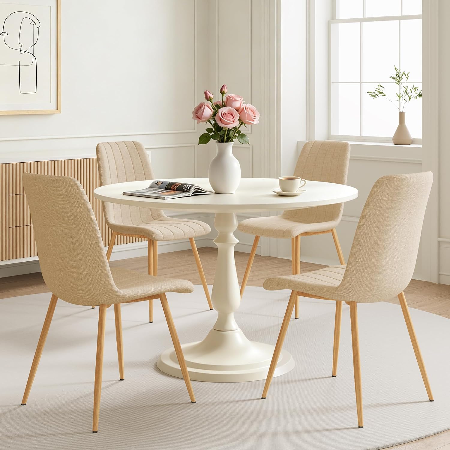 Channel-Back Dining Chairs, Set of 4 - Image 3