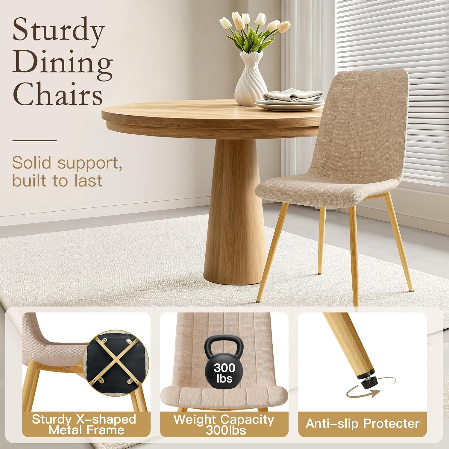 Channel-Back Dining Chairs, Set of 4 - Image 6
