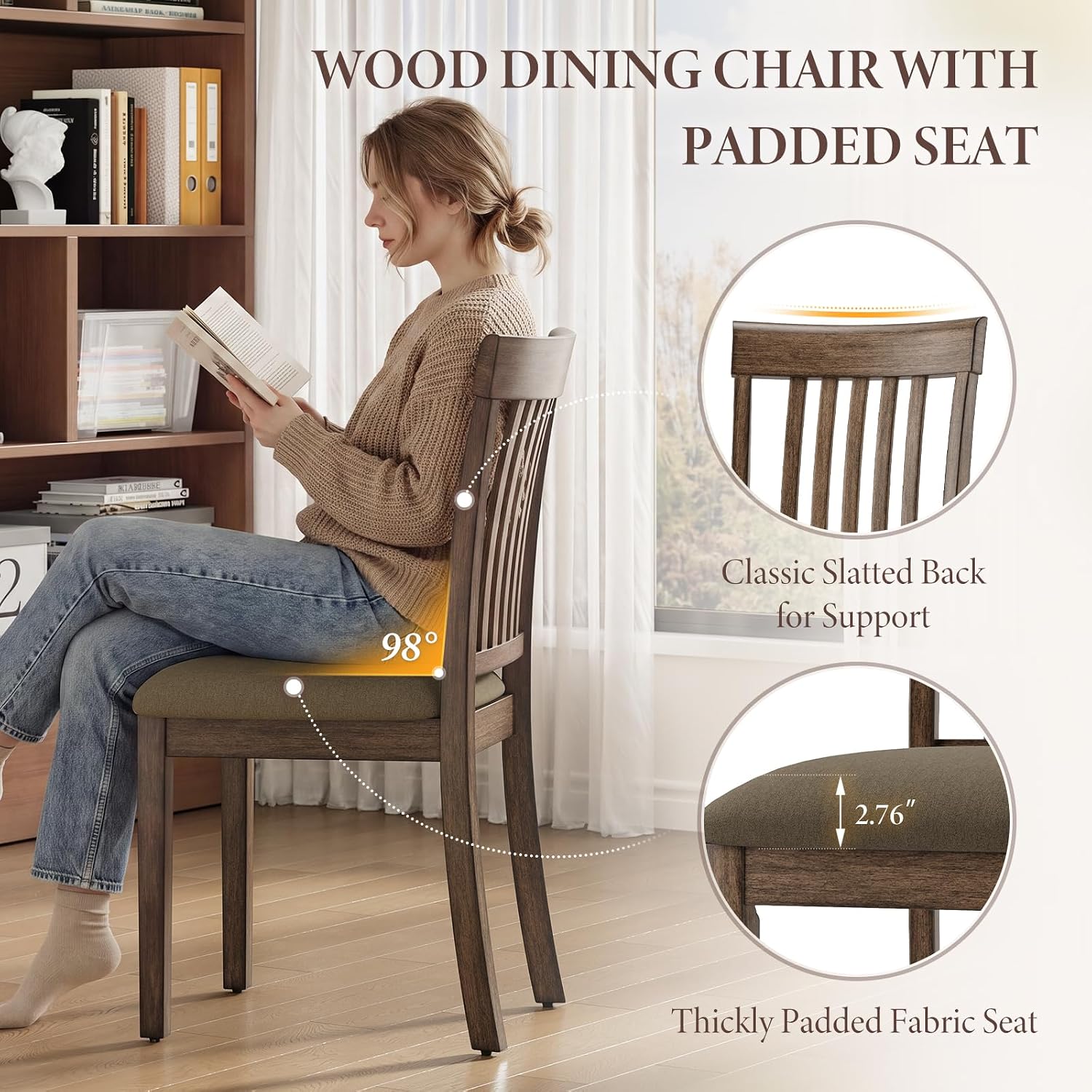 Slat-Back Dining Chairs, Set of 4 - Image 4