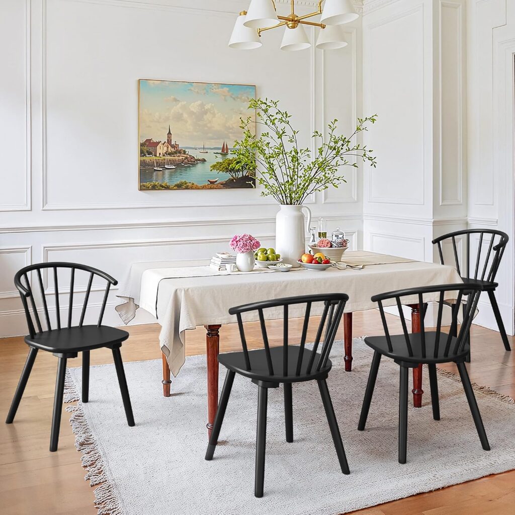 Spindle-Back Dining Chairs, Set of 4