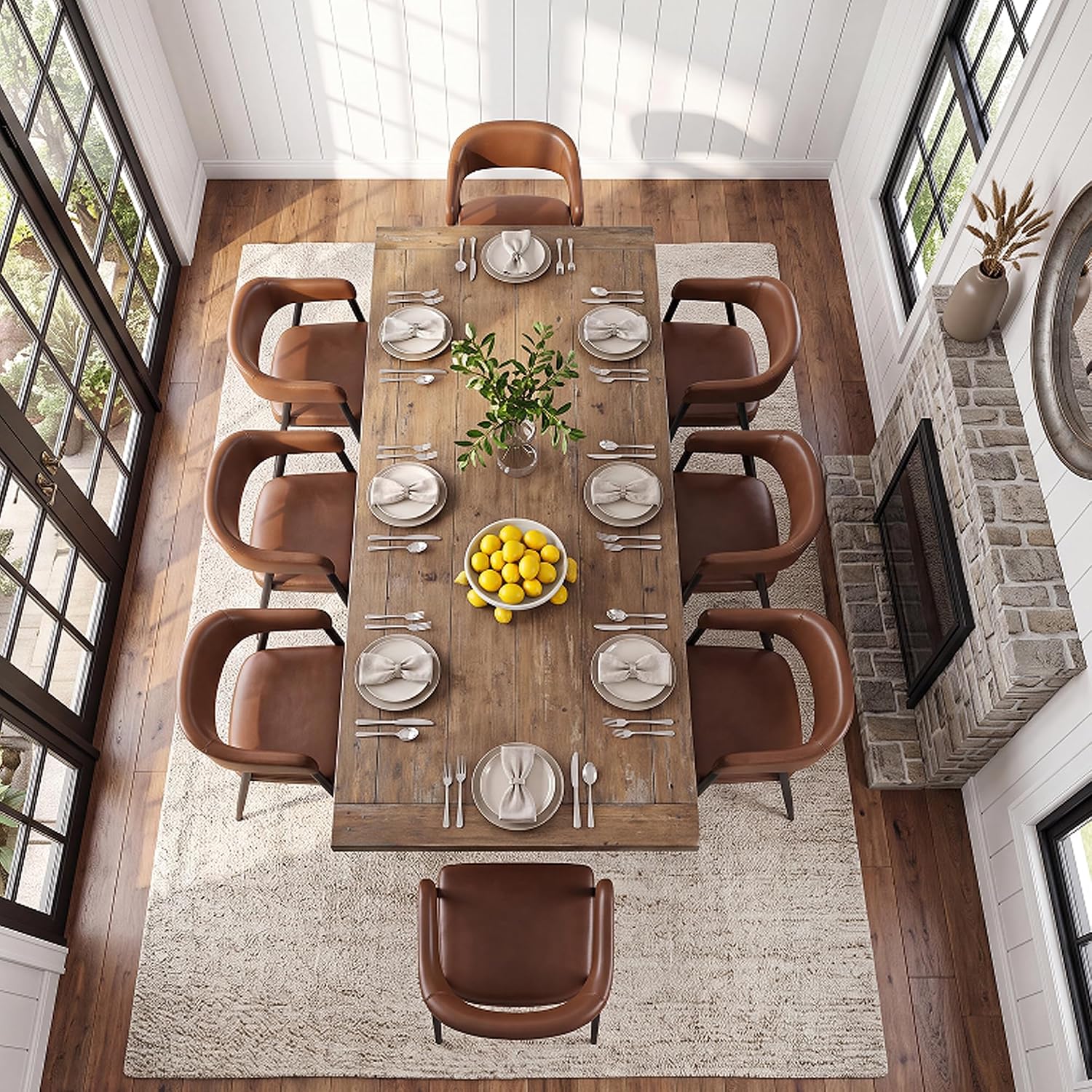 Faux Leather Barrel Dining Armchairs, Set of 6 - Image 8