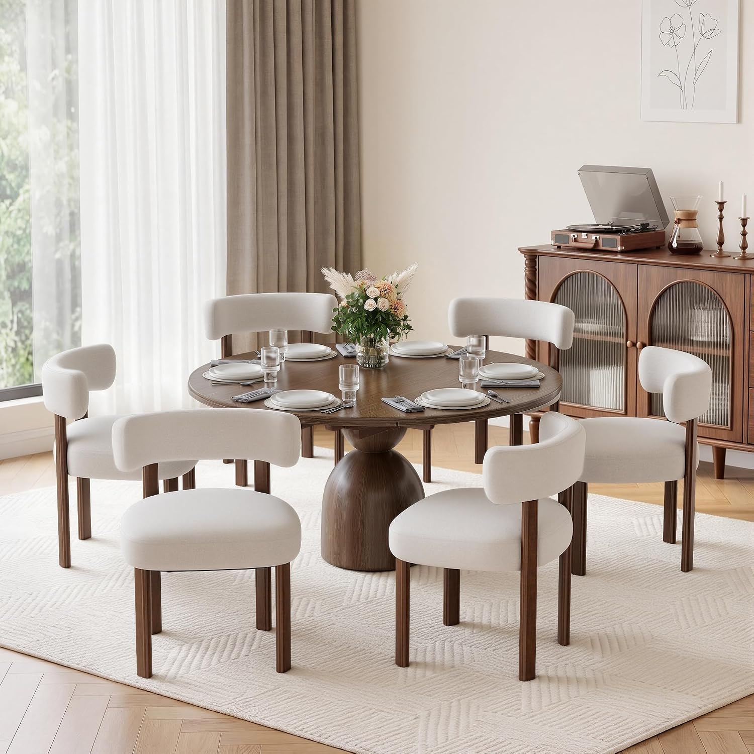 Contoured Dining Chairs, Set of 6