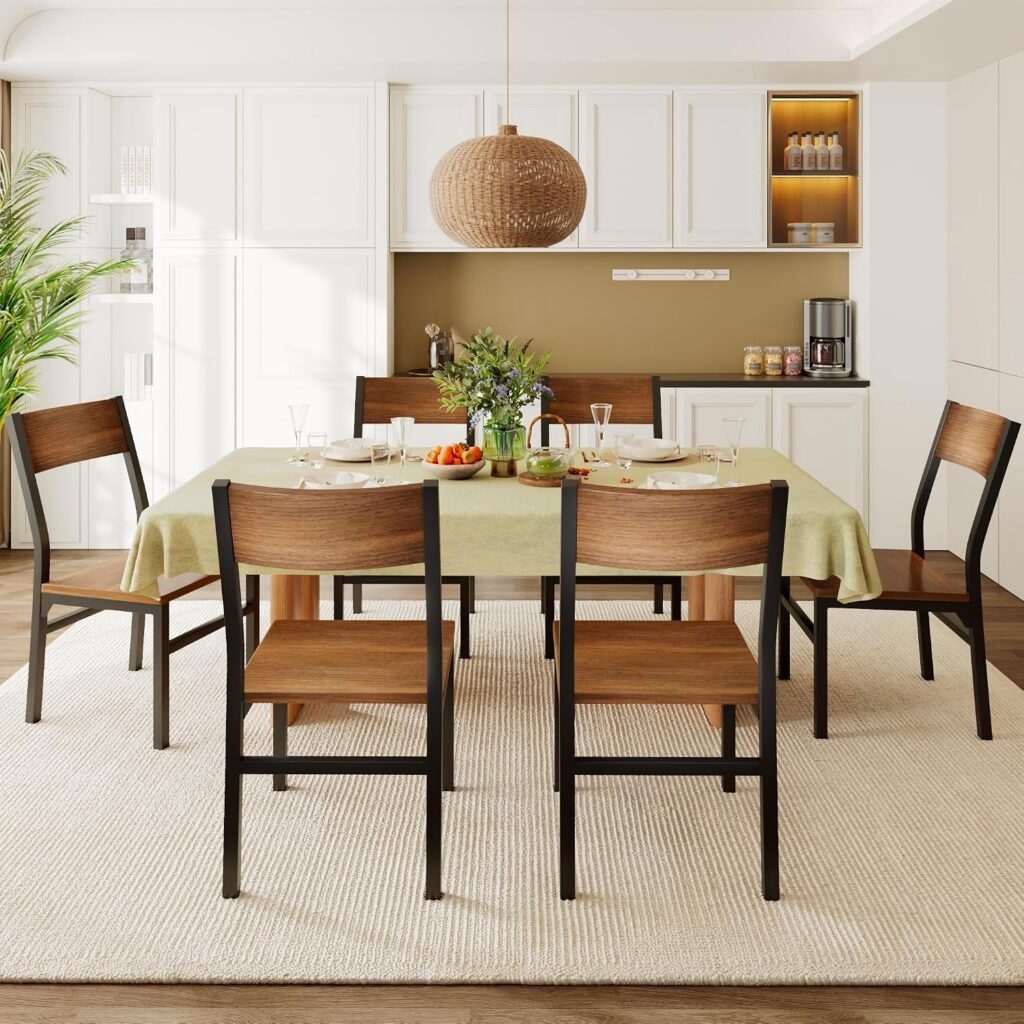 Angled-Back Dining Chairs, Set of 6