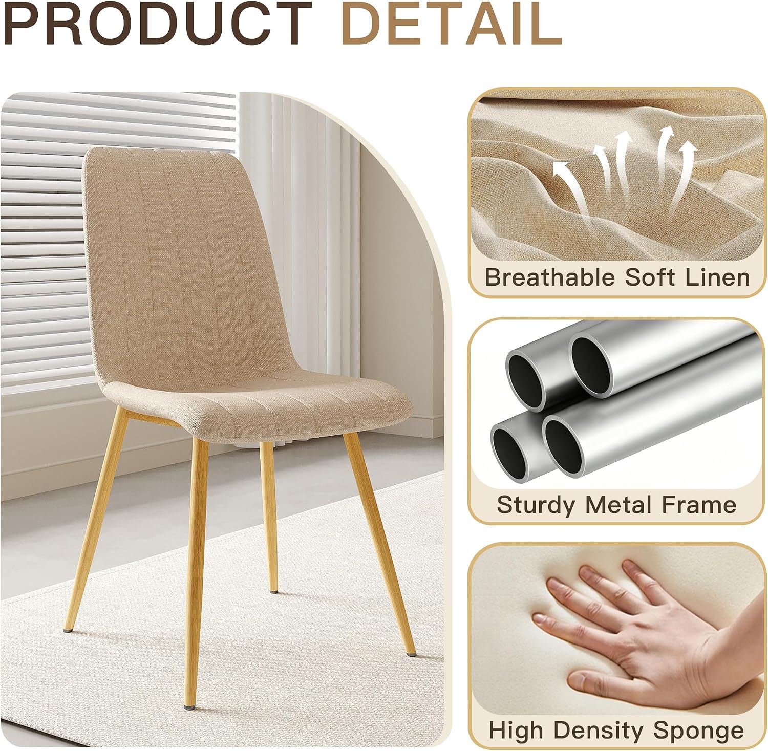 Channel-Back Dining Chairs, Set of 4 - Image 5
