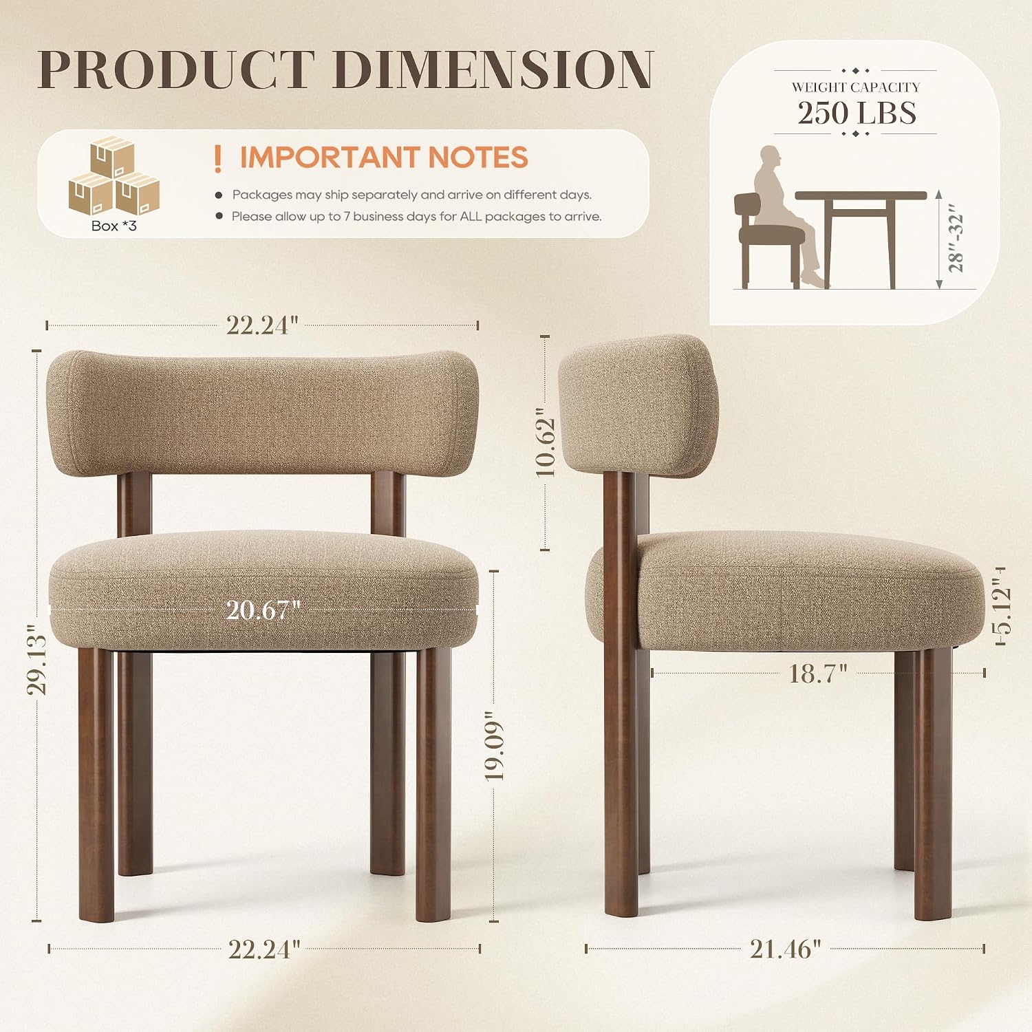 Contoured Wooden Dining Chairs, Set of 4 - Image 2