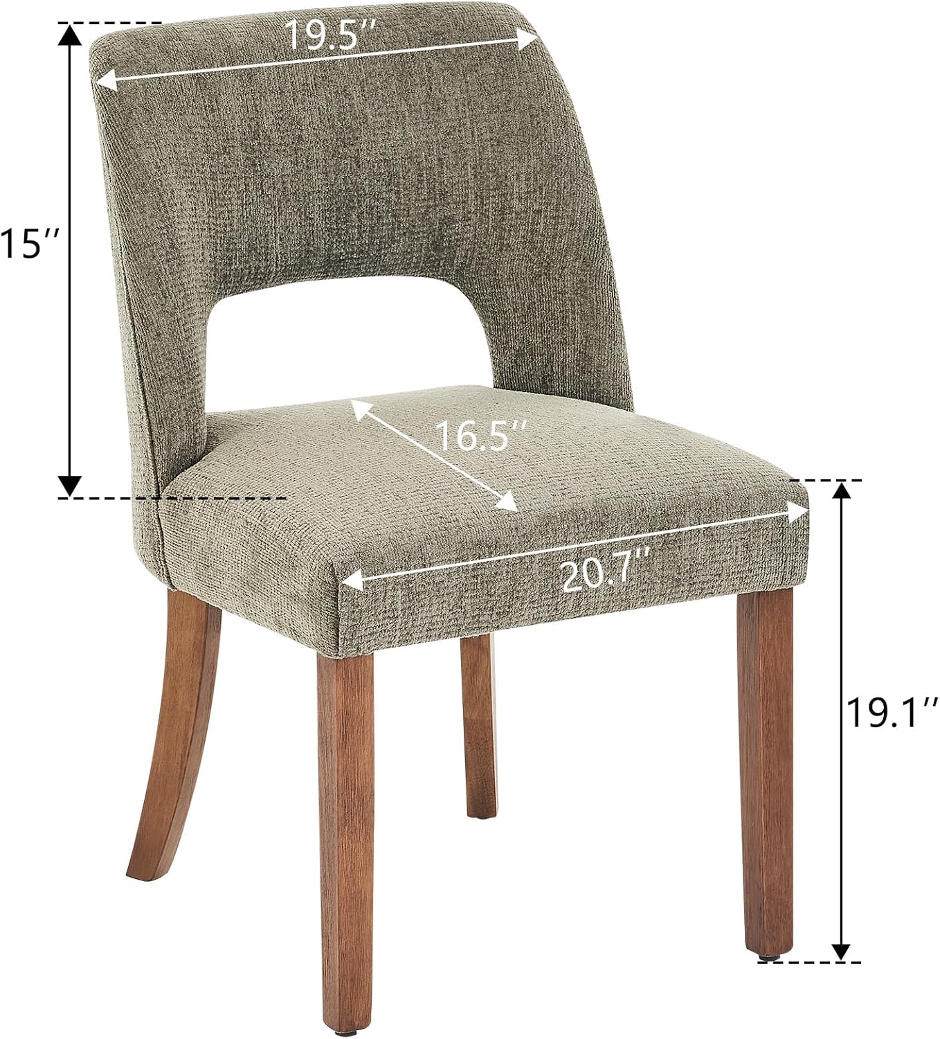 Open-Back Fabric Dining Chairs, Set of 4 - Image 2