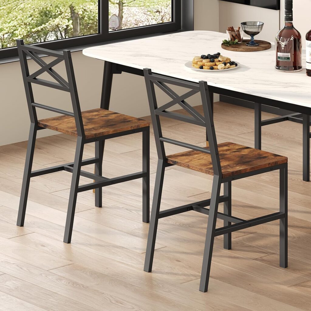 Industrial Dining Chairs, Set of 2