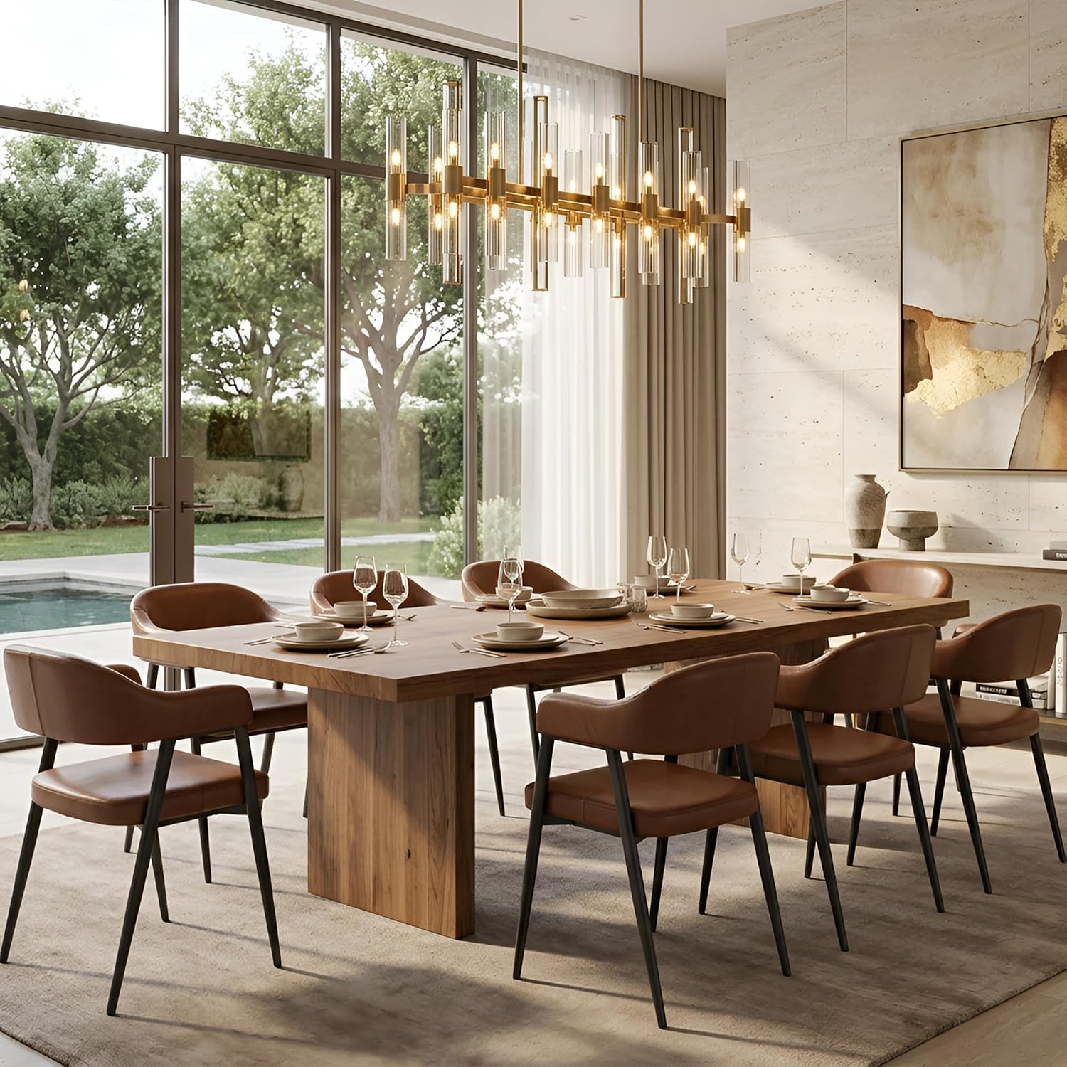 Faux Leather Barrel Dining Armchairs, Set of 6 - Image 9