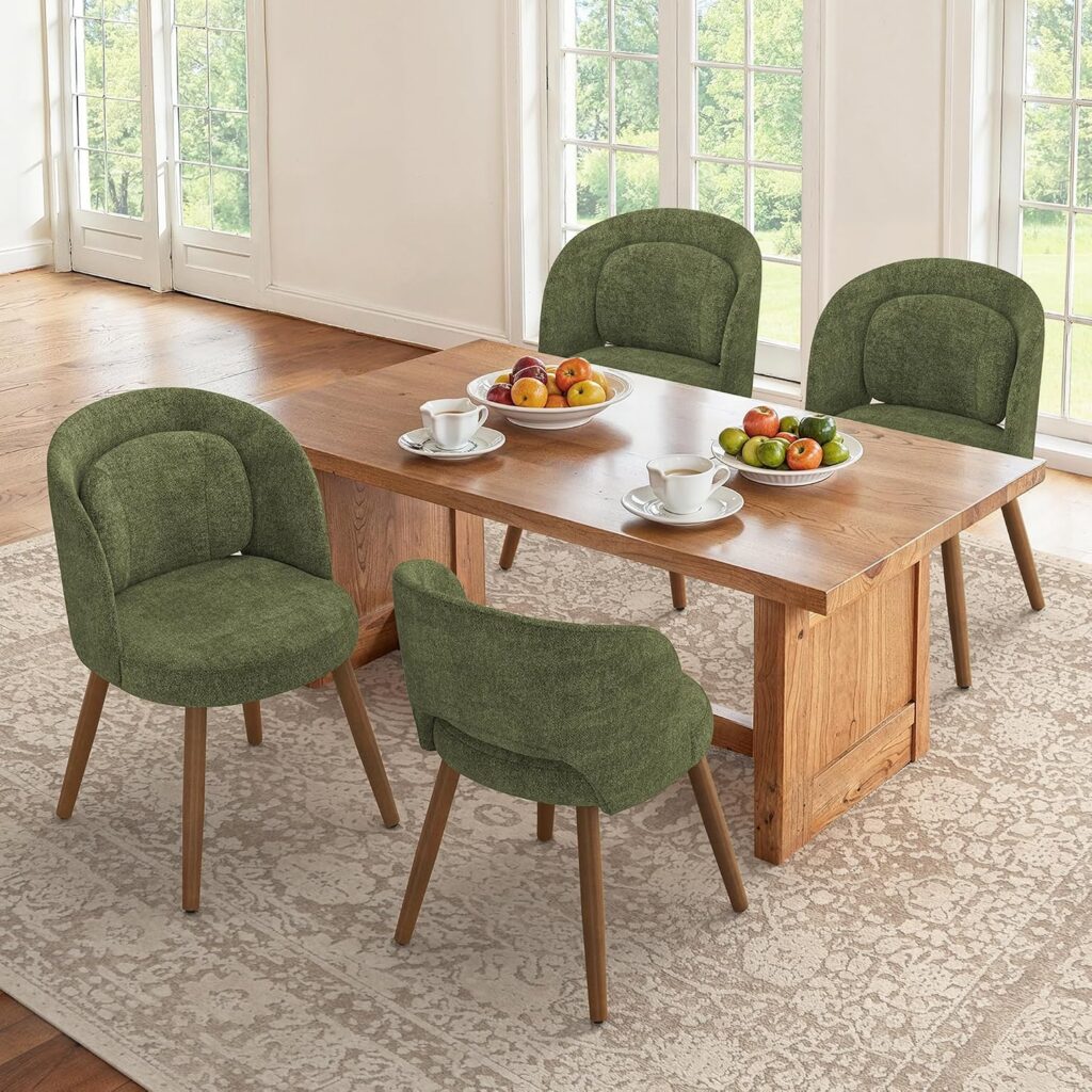 Dining Chairs with Lumbar Pillows, Set of 4