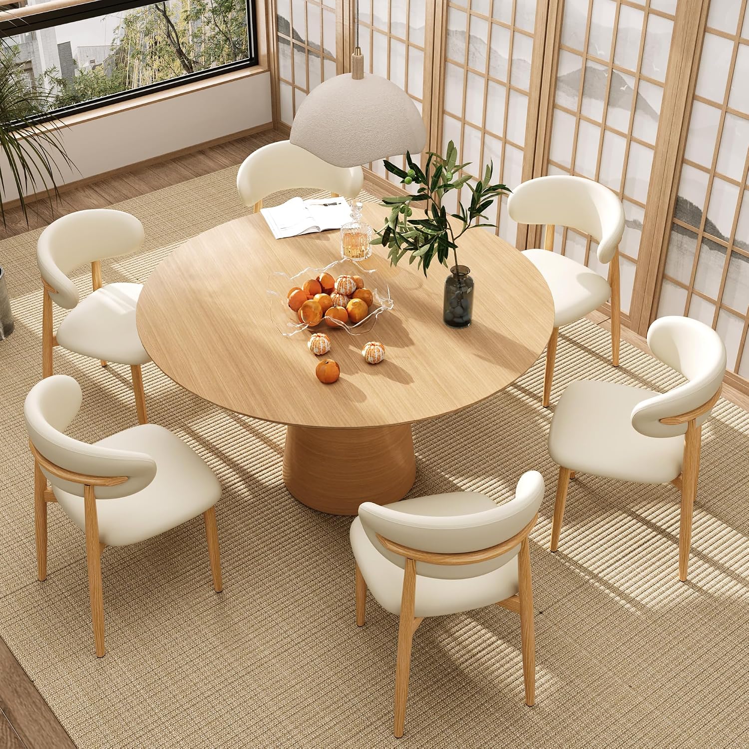 Wood-Look Metal Dining Chairs, Set of 4 - Image 7
