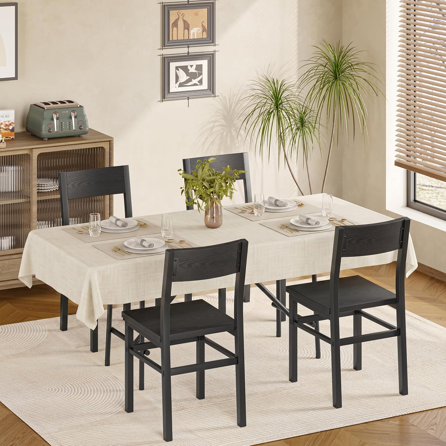 Metal-Frame Dining Chairs, Set of 4