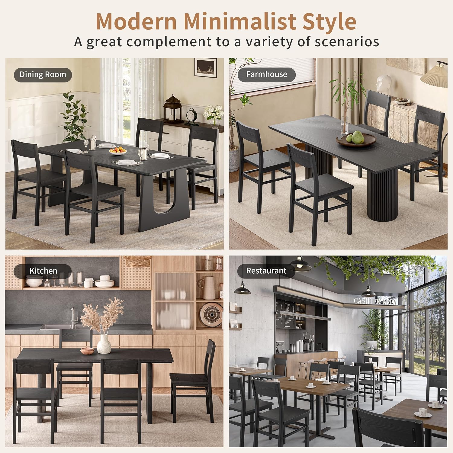 Metal-Frame Dining Chairs, Set of 4 - Image 6